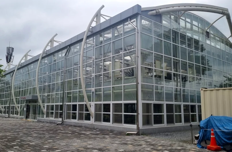 The modern glass conservatory acts as a transparent sanctuary for exotic flora, blending contemporary architecture with the natural world. - The Floral Monarchy: Rediscovering Nostalgia at Gokseong Seomjingang Train Village