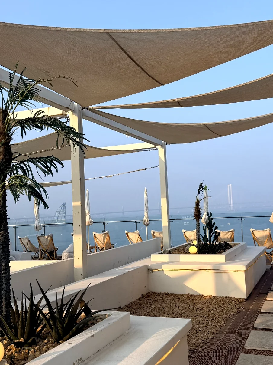 A serene ocean view from the terrace of Badaap Terrace, showing the calm waters and distant islands, perfect for quiet reflection. - Badaap Terrace: Yeongjongdo's Premier Oceanfront Cafe Experience