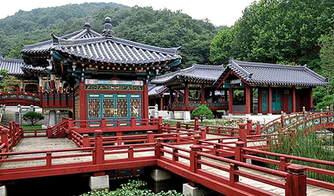 The marketplace set featuring rustic wooden stalls and traditional signage - Cinematic Grandeur: Architectural Time Travel at Yongin Daejanggeum Park