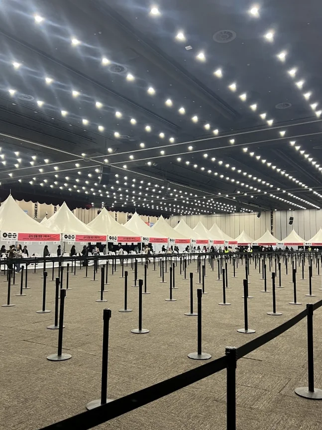The impressive scale of the fence guide lines set up to manage the massive concert crowd - BTS Arirang World Tour: A Masterpiece of Cultural Heritage and Global Modernity