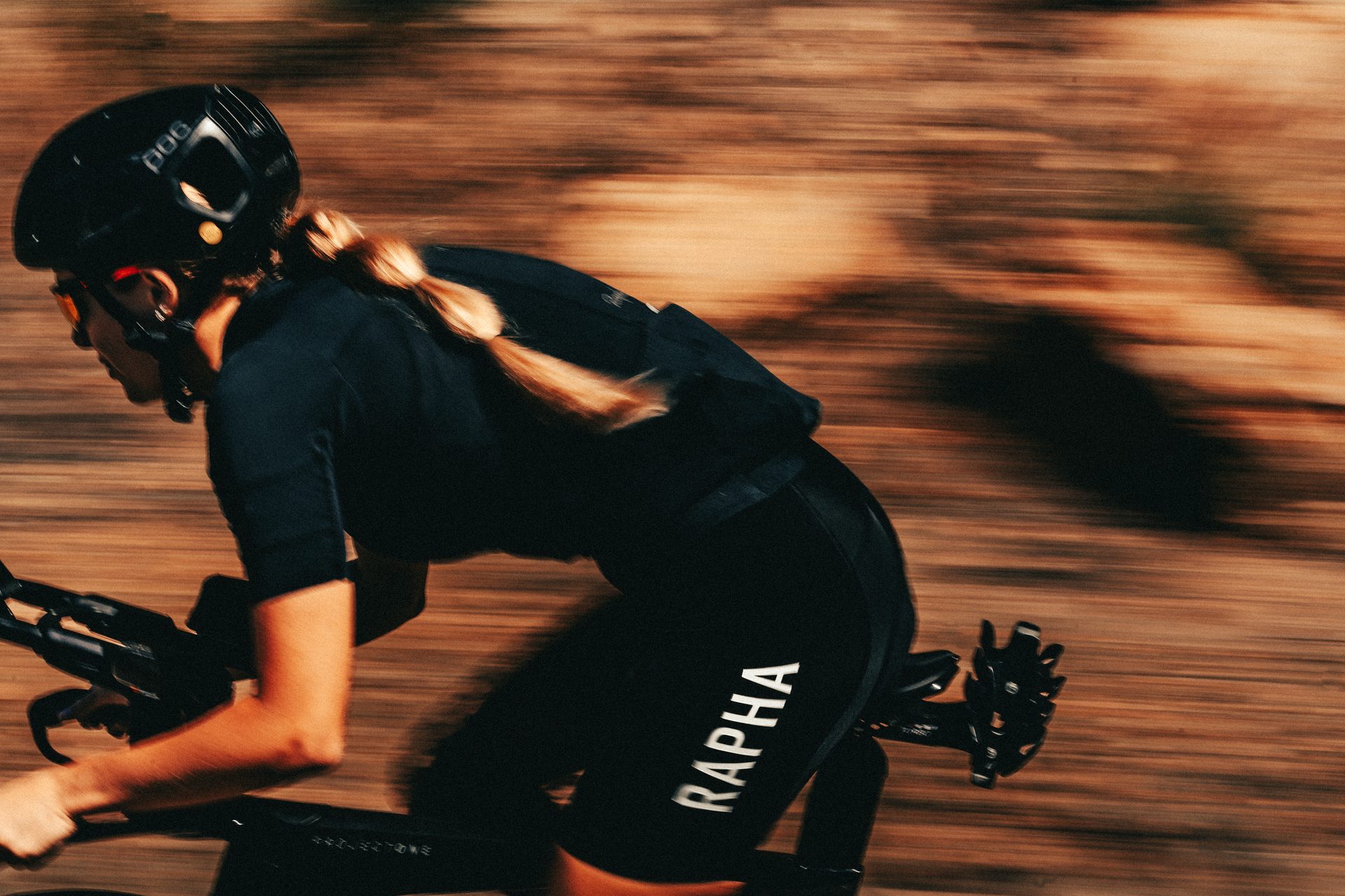 Athlete riding — high speed, motion blur