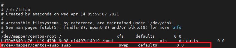 图9 注释swap配置