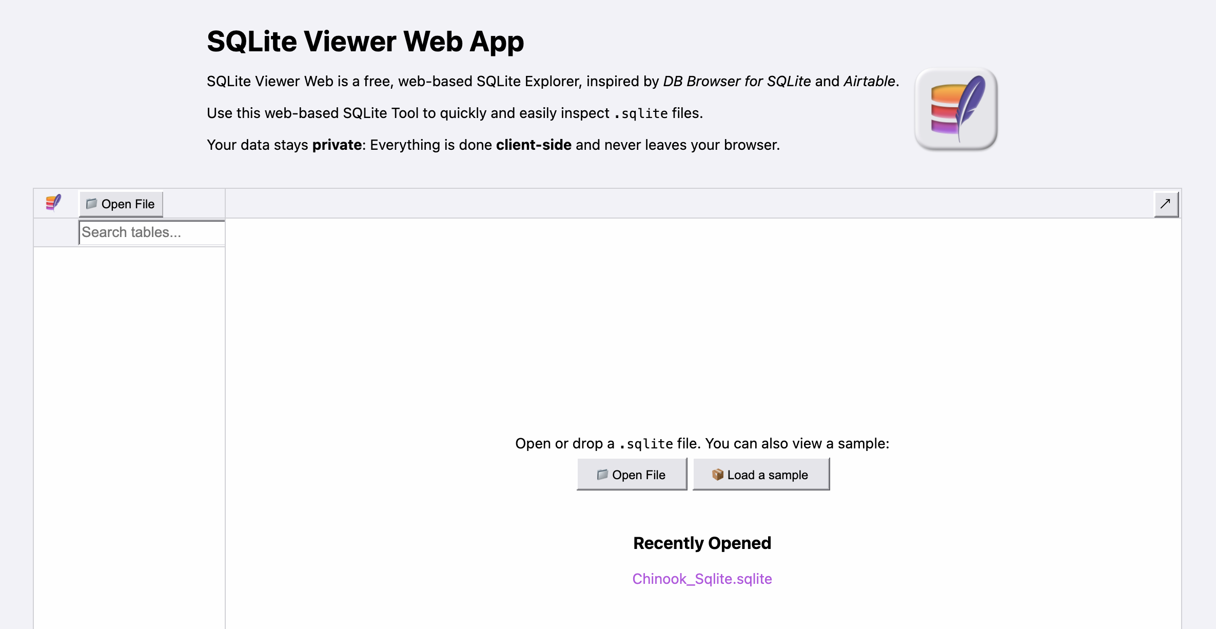 SQLite Viewer Web App