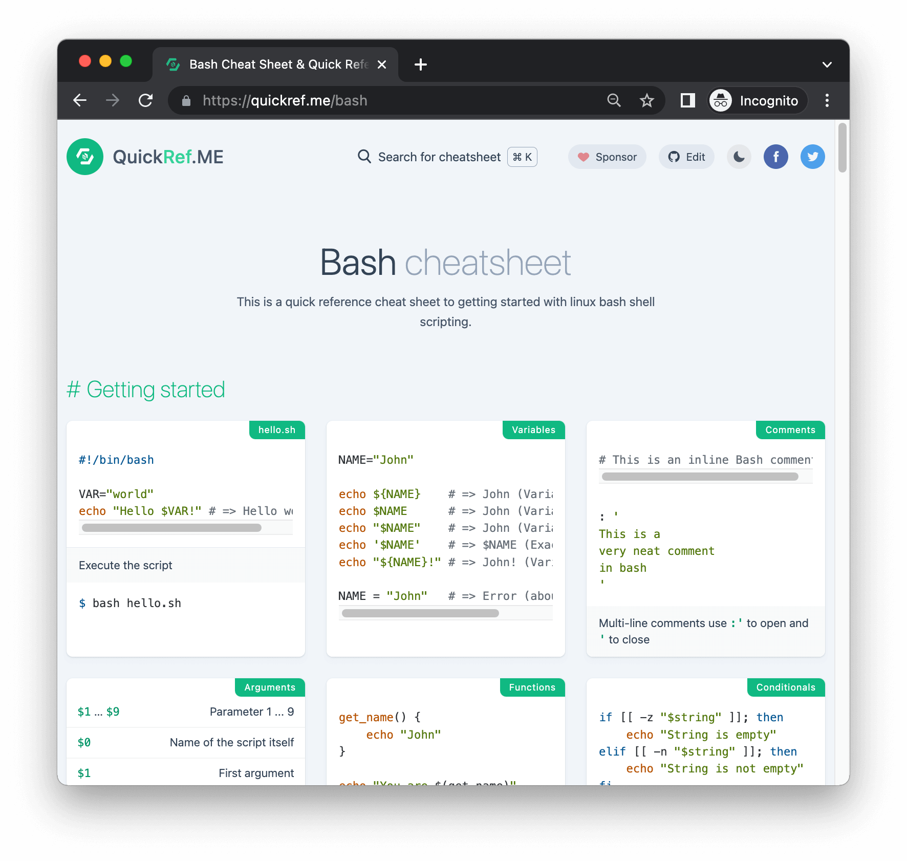 QuickRef.ME - Quick Reference Cheat Sheet