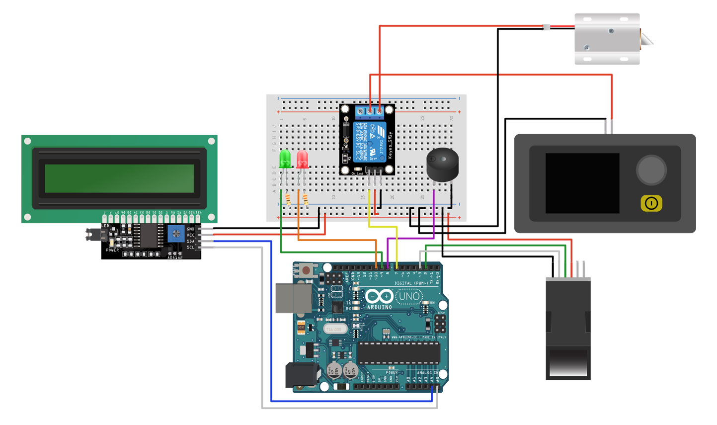 โปรเจกต์ Arduino Fingerprint Sensor & Solenoid Lock พร้อม LCD