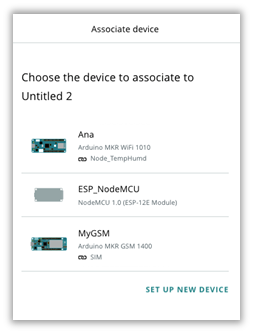 Associate or set up a new device