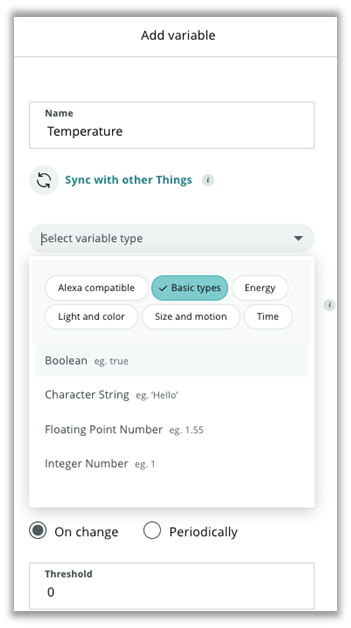 ตั้งชื่อและเลือกประเภทตัวแปร