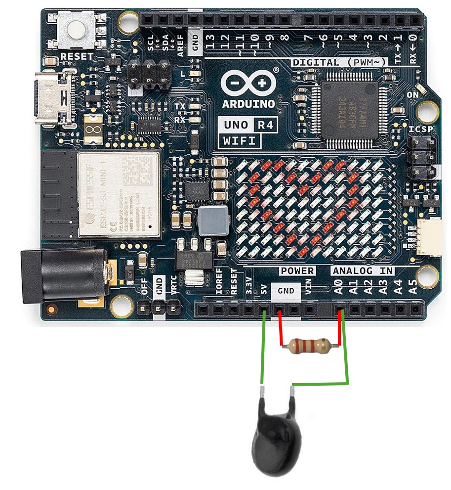 Wifi thermometer พร้อม LED matrix และ graphs ผ่าน 2MINLOG