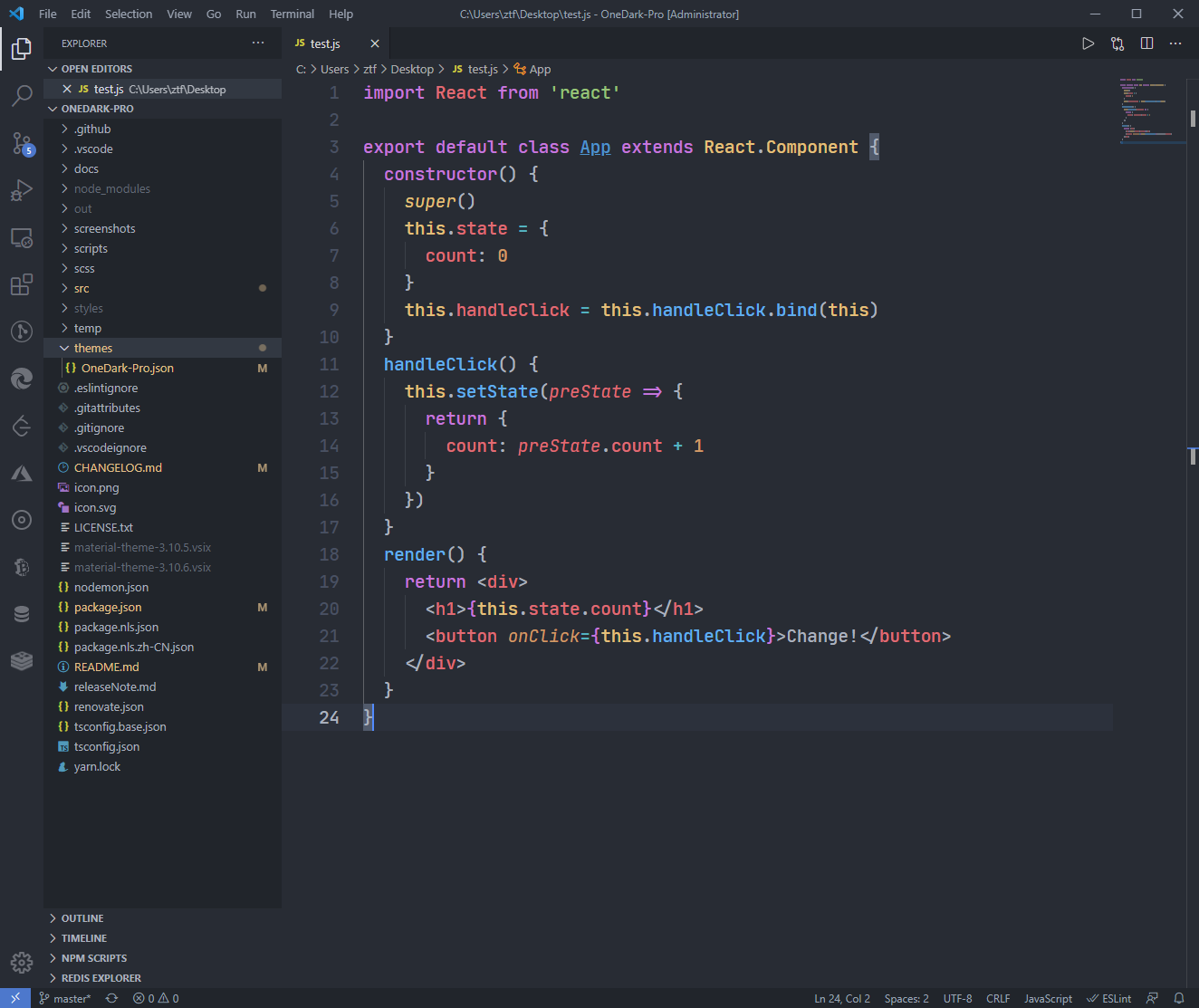 visual studio code theme scope