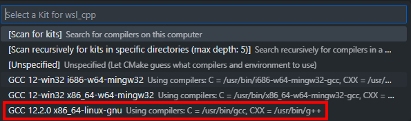kit 선택 화면 첫번째로 Clang 안나옴