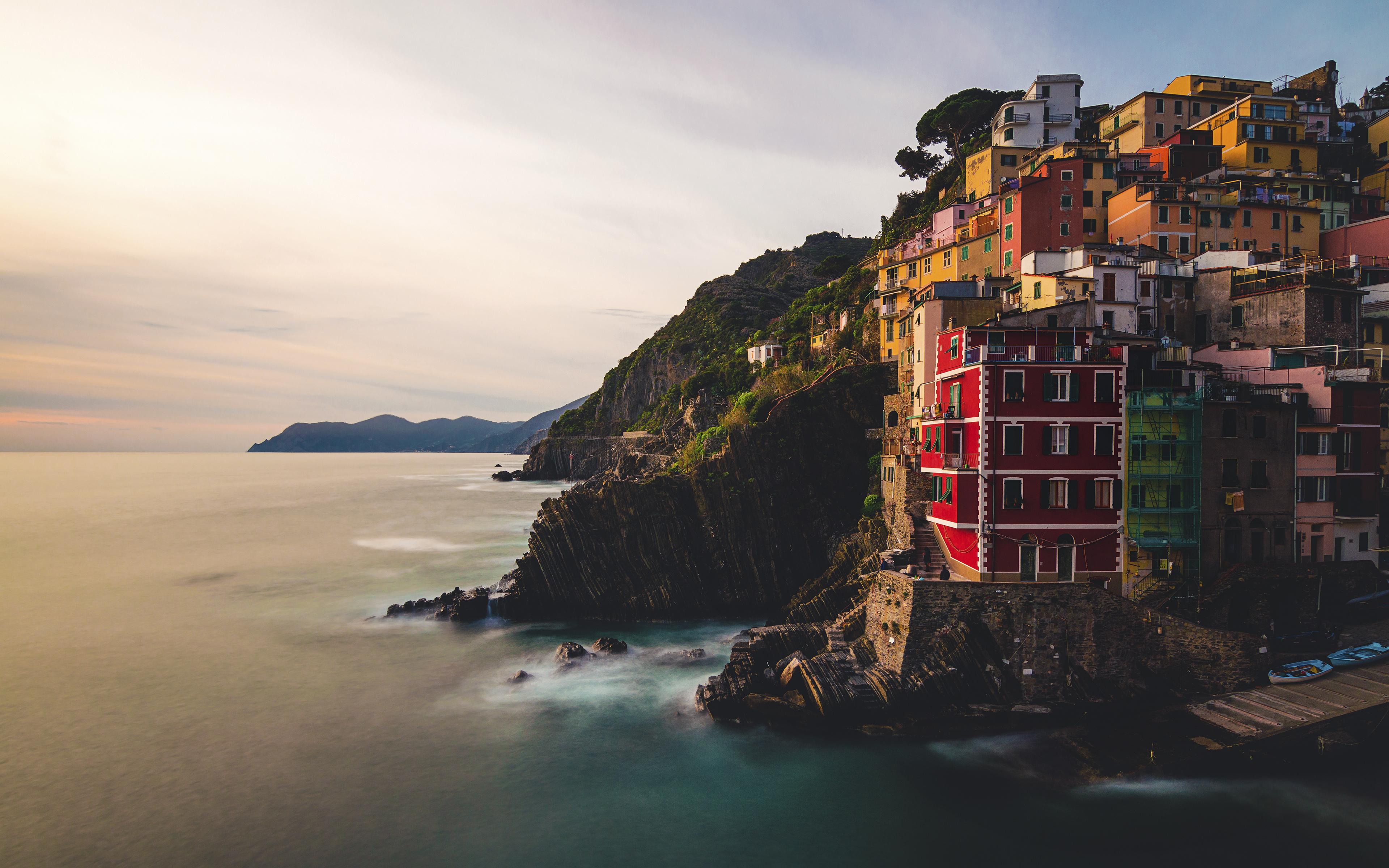 riomaggiore at sunset - mac壁纸