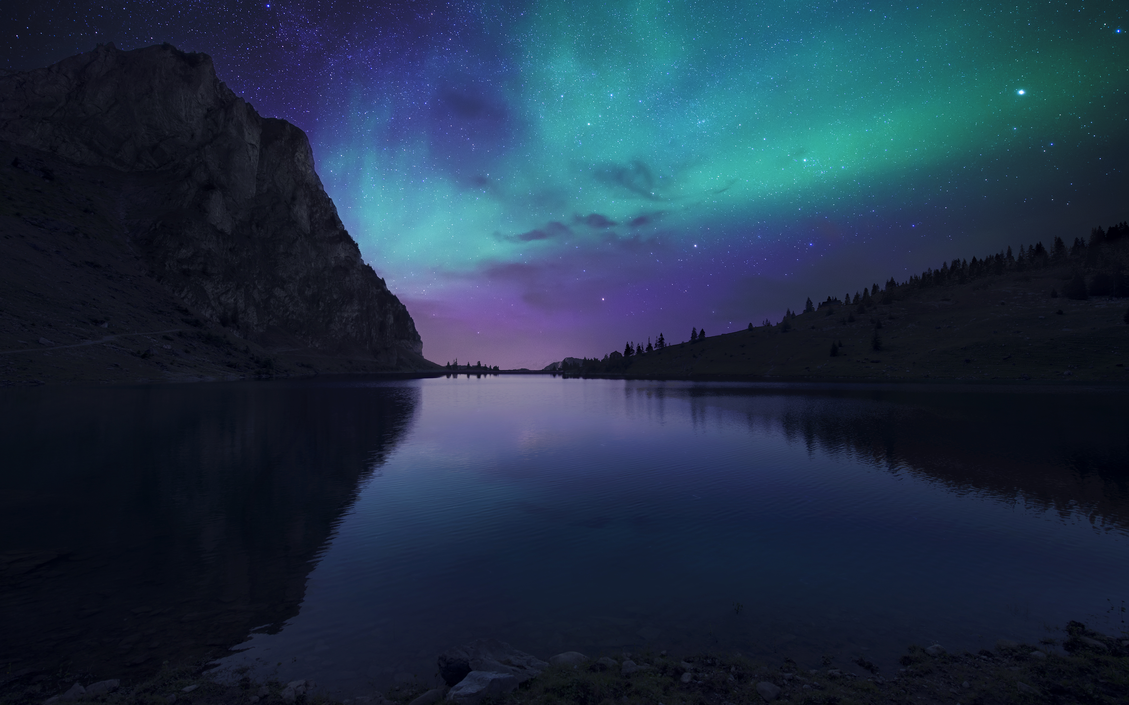 nightfall at lake aurora