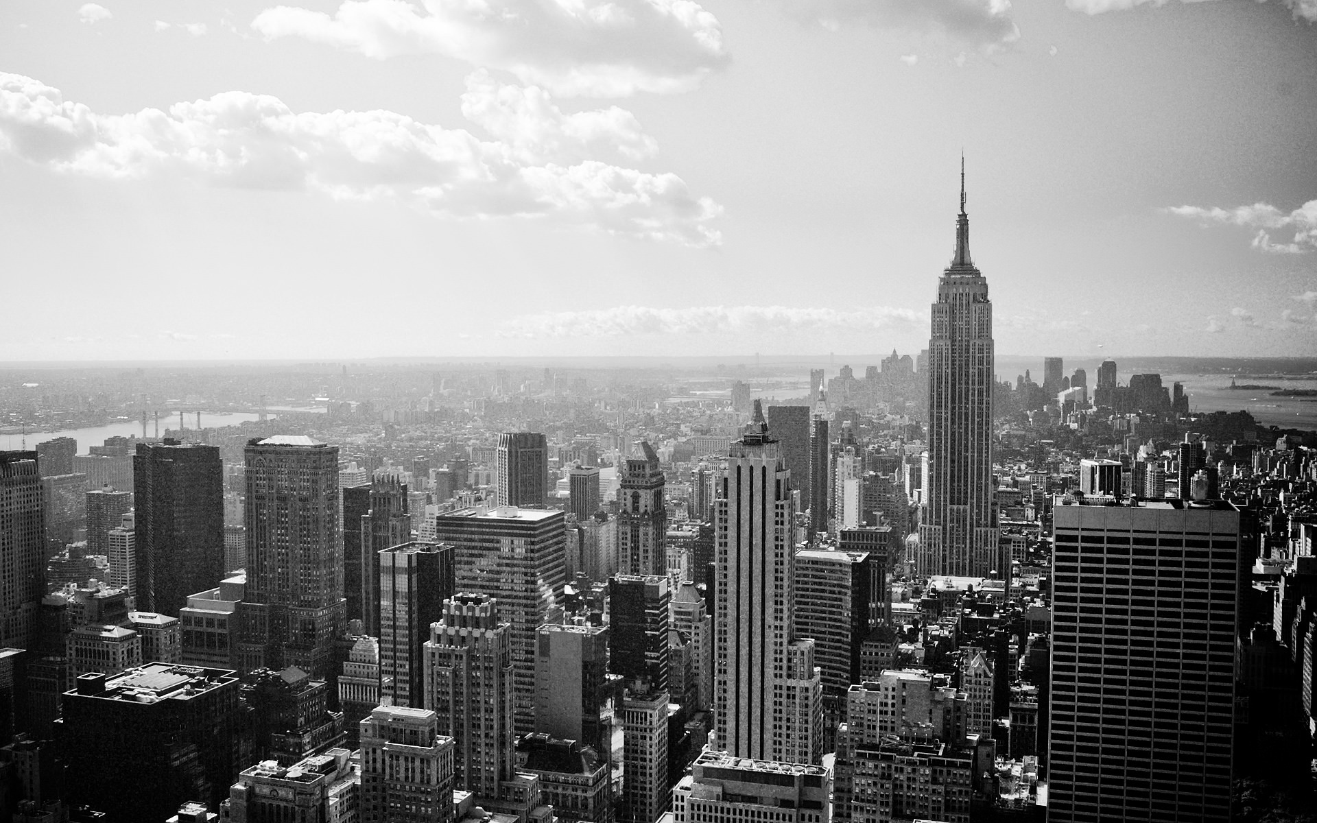 曼哈顿下城黑白照片高清壁纸
