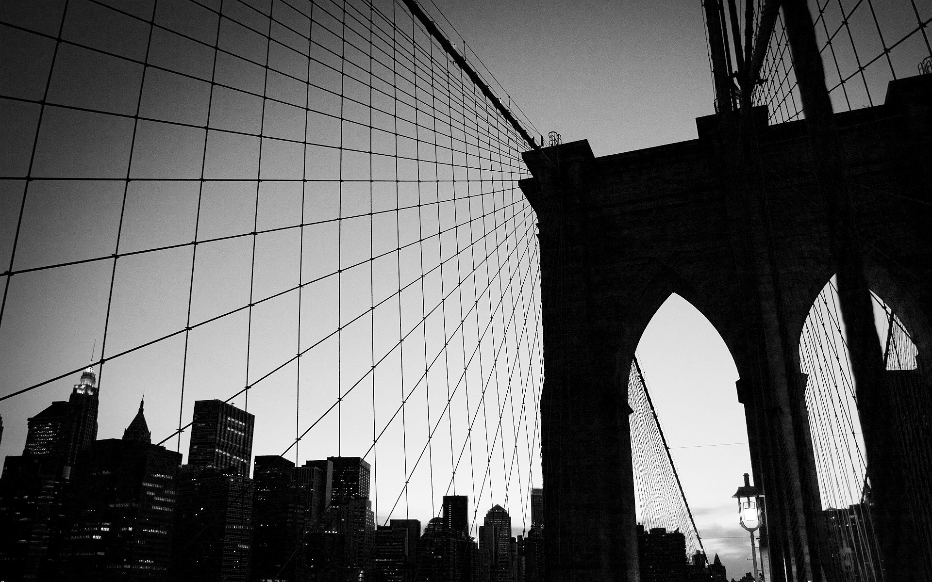 黄昏时的布鲁克林大桥高清壁纸