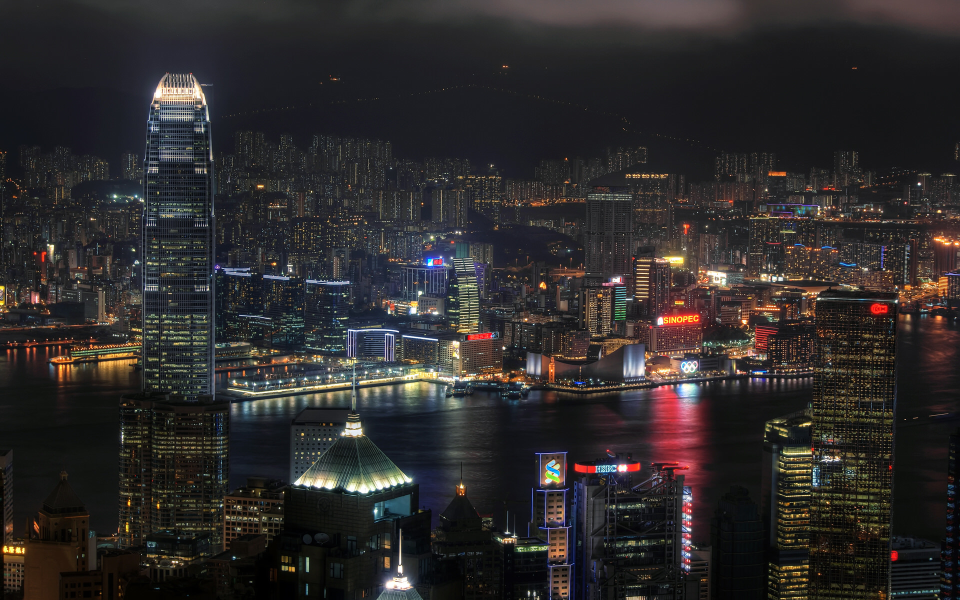 香港国金中心夜景高清壁纸