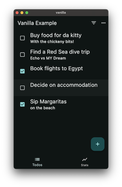 List of Todos Screen