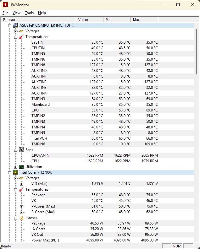 HWMonitor Screenshot