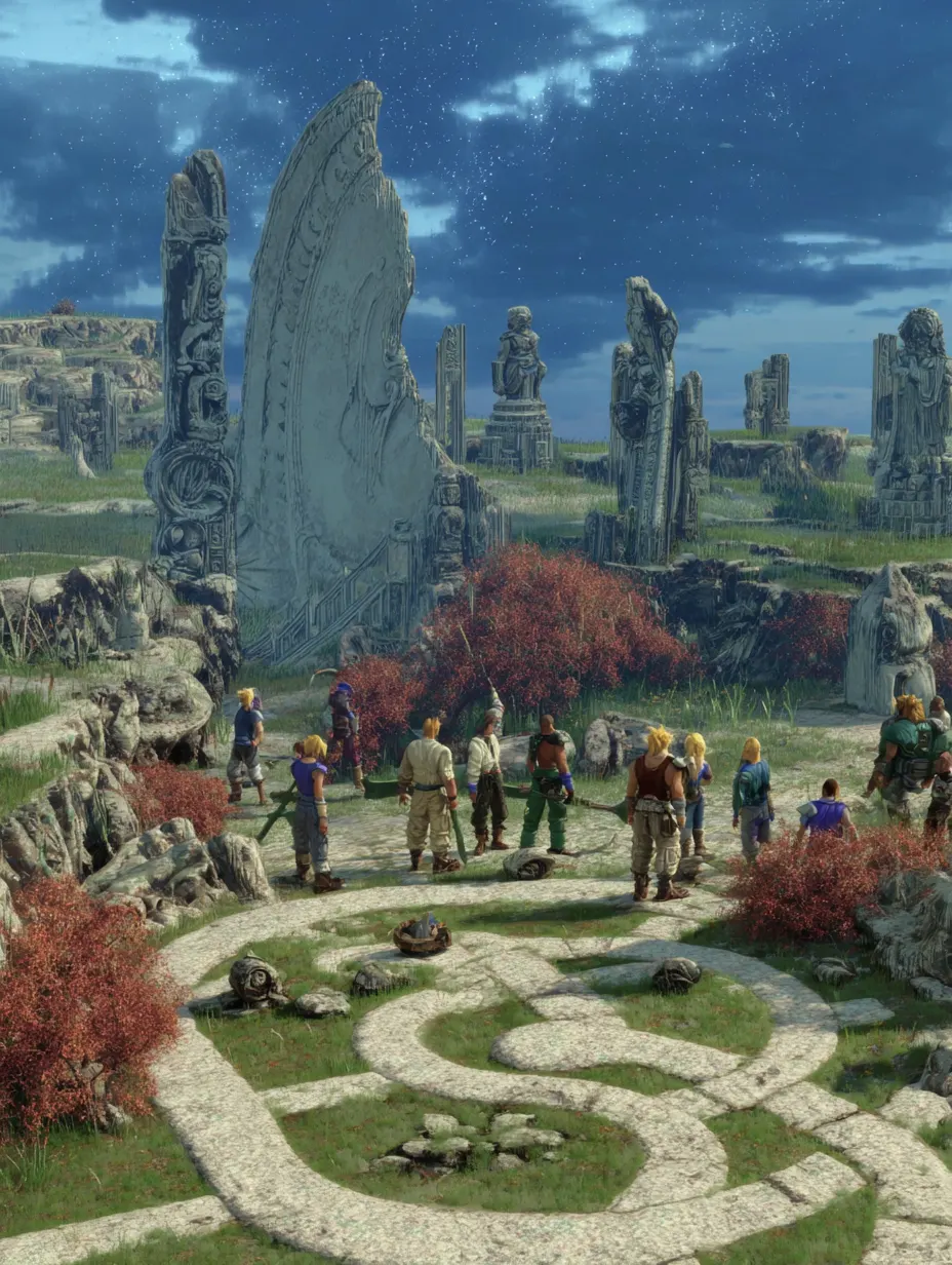 The Circle of Standing Echoes - The stones record the voices of those who seek truth. Each echo bends destiny slightly.