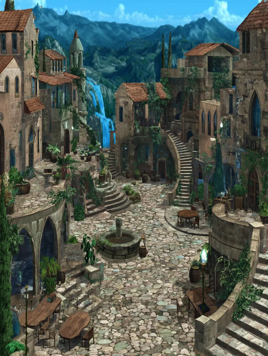 Valewell Crossing - A resting place for pilgrims, and a hub of old rumors. The fountain speaks at midnight, but only in dreams.