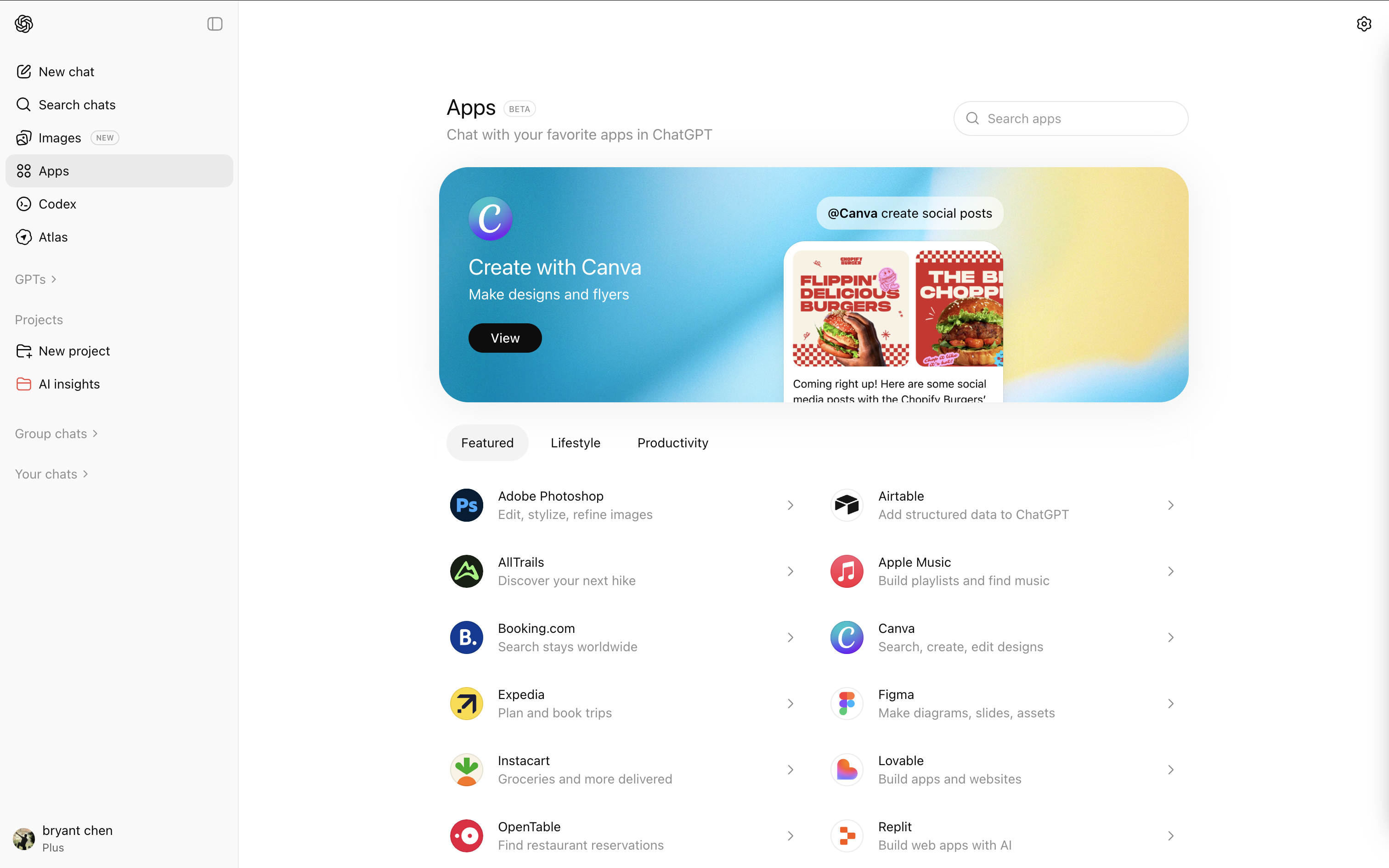 ChatGPT Apps 入口界面