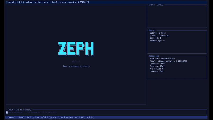 Zeph TUI dashboard