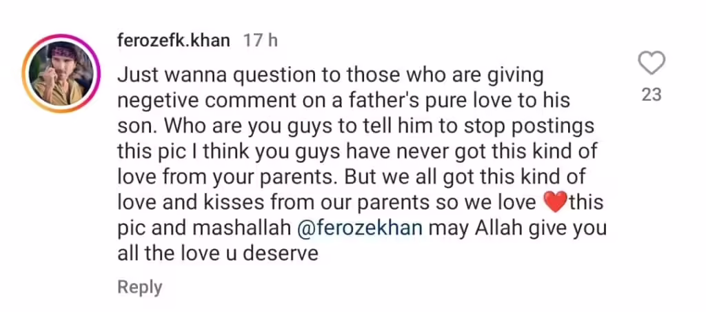 Feroze Khan's Picture With Son Sparks Public Debate
