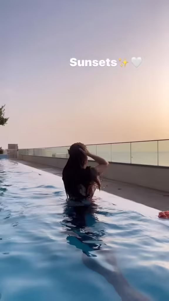 Jannat Mirza Enjoying Her Vacations In Dubai With Pool Time