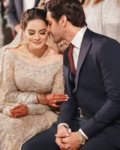 Minal Khan Walima Pictures With Her Husband Ahsan Mohsin Ikram