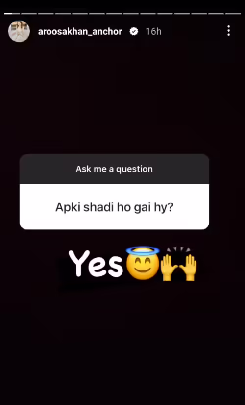 Anchor Aroosa Khan Confirms Marriage To Iqrar ul Hassan