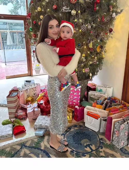 Neha Rajpoot and Salman Taseer are celebrating Christmas with their son
