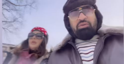 Nida Yasir & Yasir Nawaz Enjoying Snowfall in Finland