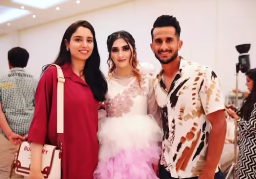 Famous Cricketers And Their Families At Hassan Ali's Daughter's Birthday