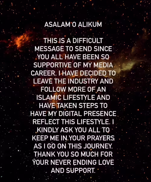 Anum Fayyaz Leaves Showbiz For Islam