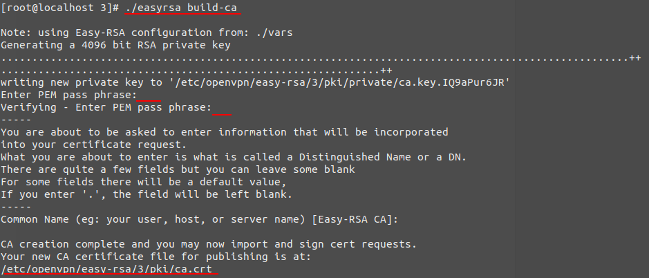 Создаем корневой сертификат