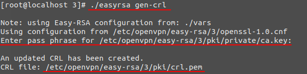 Генерируем CRL-ключ