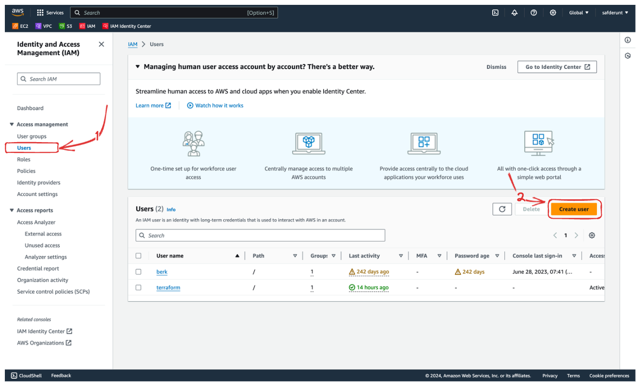 Creating a Service Account on AWS For Terraform