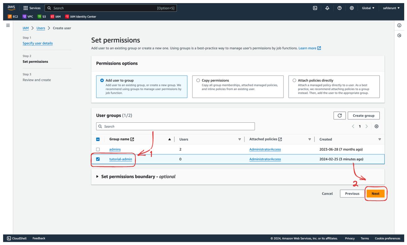 Creating a Service Account on AWS For Terraform