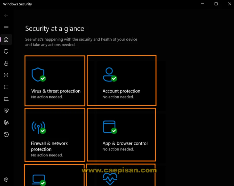 Membuka Windows Security