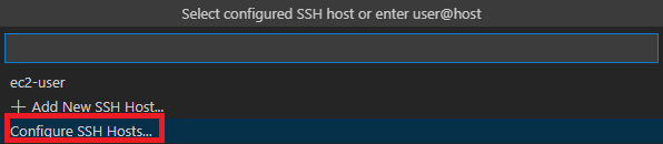  Configure SSH Hosts... 클릭 