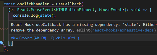 Eslint react hooks exhaustive deps Autofix 