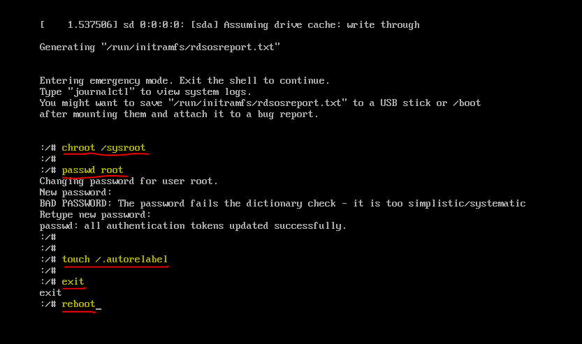 重置 CentOS Root 密码