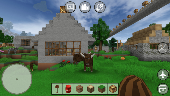Image showing a village infrastructure in the Mini Block Craft game