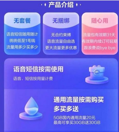 中国电信“青年一派”纯0月租卡