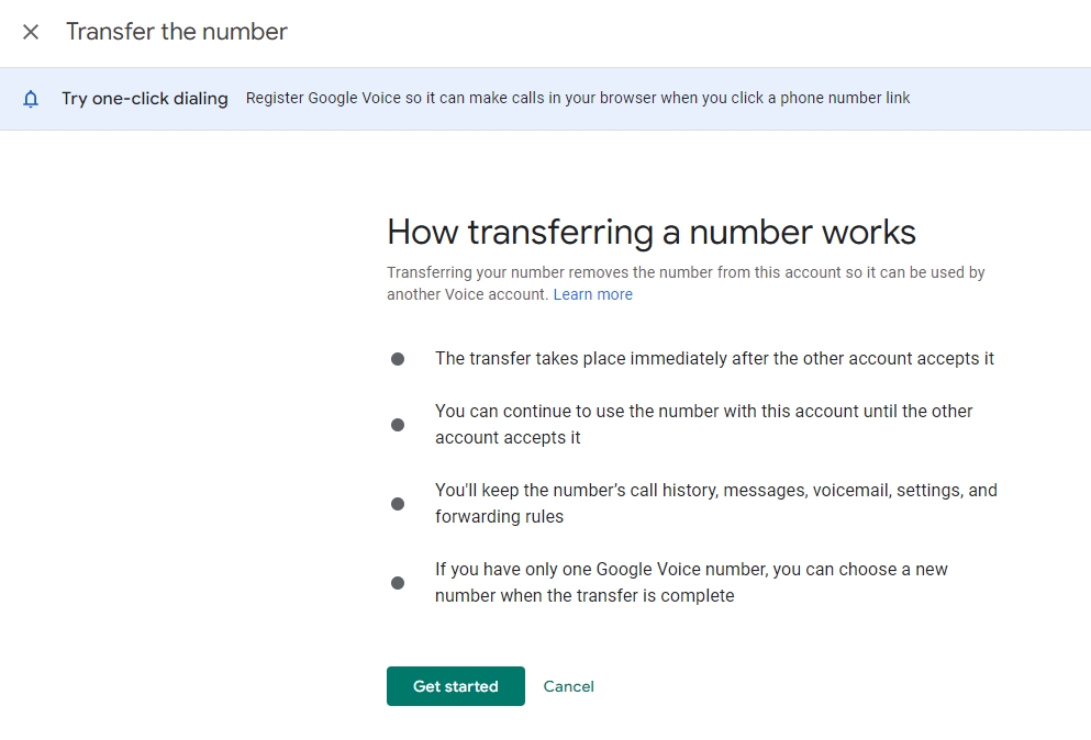 How transferring a number works