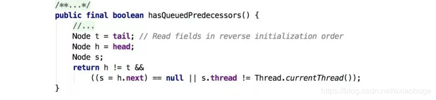 hasQueuePredecessors()源码