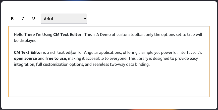 CM Text Editor Custom toolbar demo