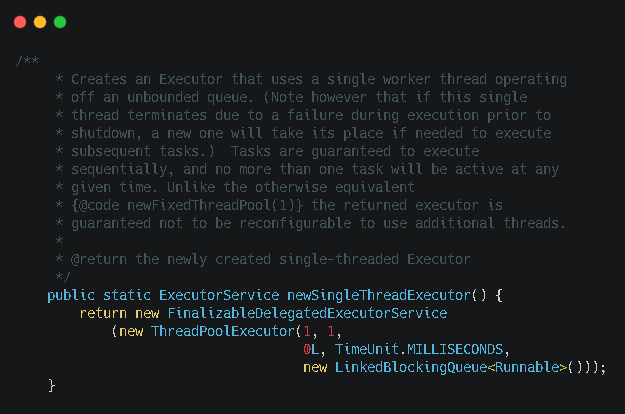 newSingleThreadExecutor