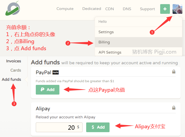 CloudCone使用教程:cloudcone如何充值/重装系统/换ip/申请退款_猪机博客