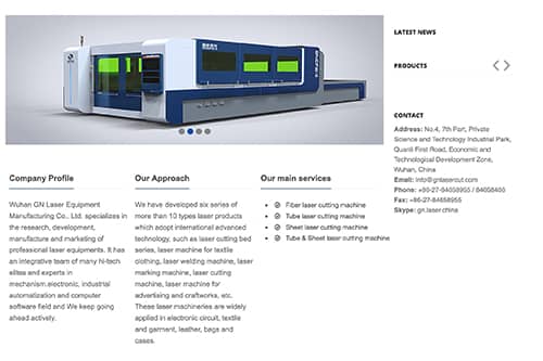 Illustration of GNLaser Website