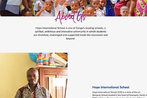 Illustration of Hope International School Website